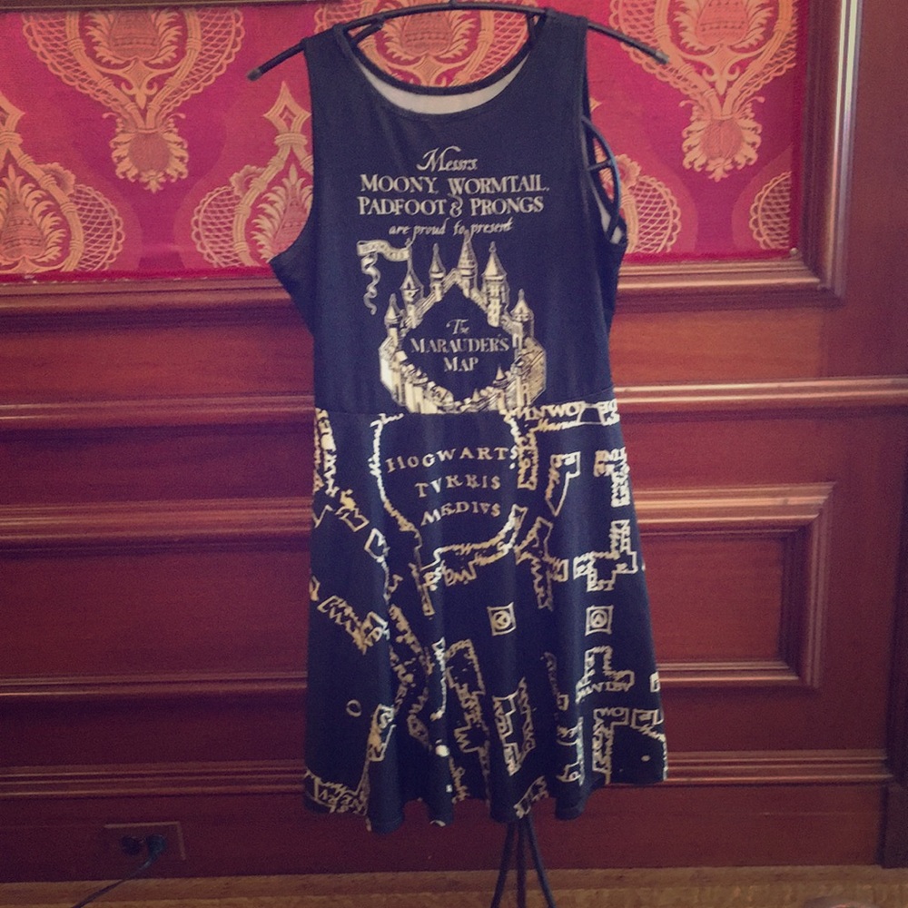 Hot Topic Harry Potter Marauder’s Map Dress M